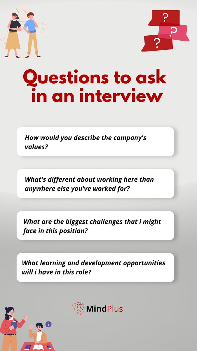 mindplusglobal's tweet photo. Essential Questions to Ask During Your Interview!

#interview #questions #interviewtips #interviewquestions #careeradvice #careertips #tipsandtricks #mindplus #lka #lanka #srilanka #recruitment https://t.co/fIOykTa3sr