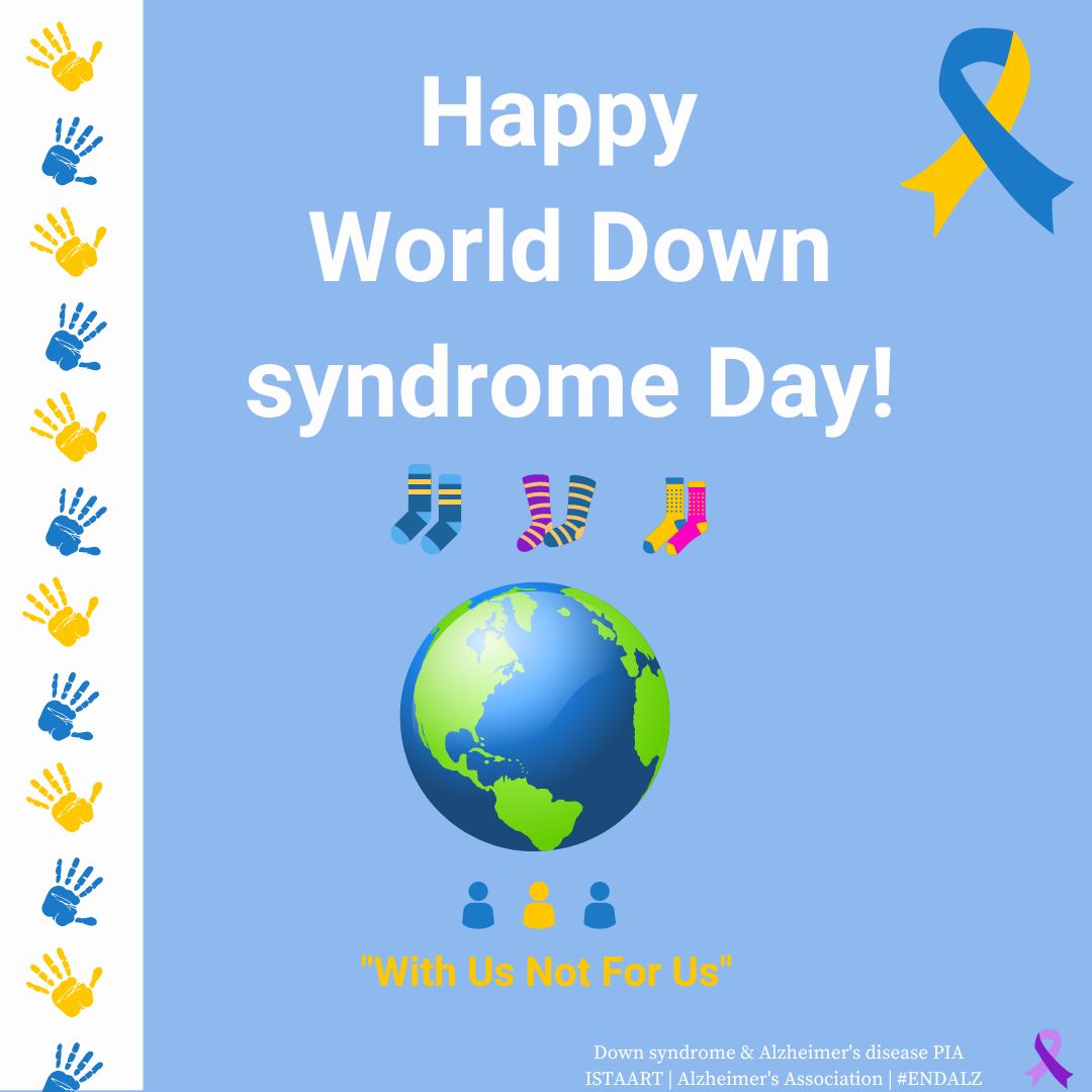 💙Happy World Down syndrome Day! 💛

🎉We will keep working together to cure Alzheimer’s disease in people with Down syndrome. 

🌟We believe people with Down syndrome should live a full and fulfilling life!

#WorldDownSyndromeDay2023
#WithUsNotForUs
#ENDALZ
@ISTAART