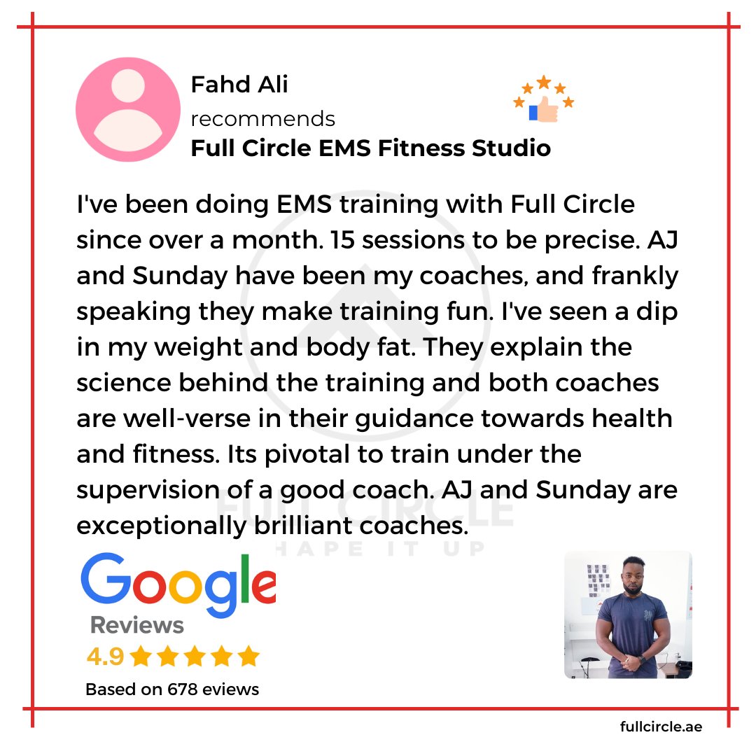 fullcirclebody_'s tweet photo. FullCircle offers personalized training programs that are tailored to the individual needs and goals. These programs are designed to maximize the benefits of EMS training, which can include improved muscle strength, tone, and endurance. 
 #fullcirclebdoy #bestems #bestgym #dubai https://t.co/5f2zDLDXvo