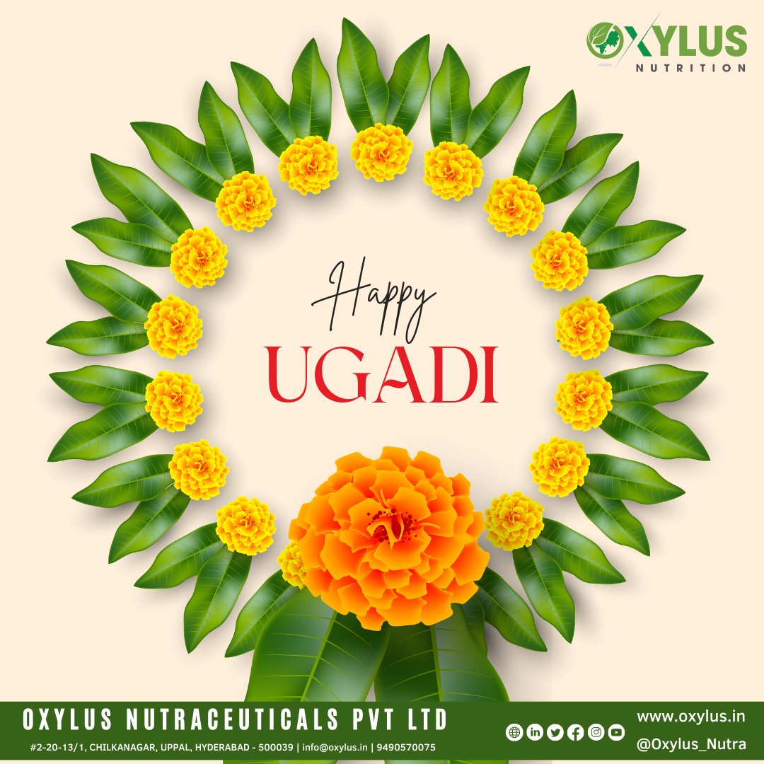Let us welcome Ugadi with full enthusiasm, hope and fervour. May this festival bring a new spirit.
#oxylus #oxylusnutra #diet #ugadi #suppplements #chroniccare #nutritionaltherapy #lungnutrition #diabeticnutrition #chronicnutritionoxylus #oxyluscare #pavankumarmakani #coo