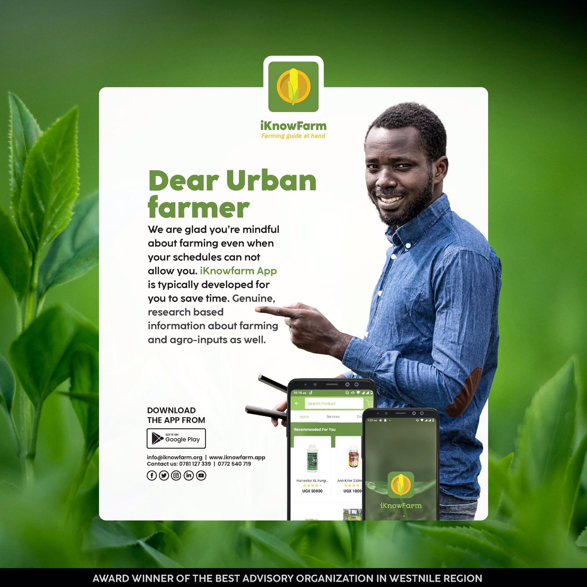 iKnowFarm's tweet photo. This Wednesday,😊🙏🏾We would like to appreciate you (urban farmers) who push hard to practice farming.

Check out our shop here: https://t.co/lGcoz3ru5p
#farming #userfeedback #iKnowFarm #agriculture #agriculturalextensionapp #testimonial https://t.co/qX8vpc82Ew