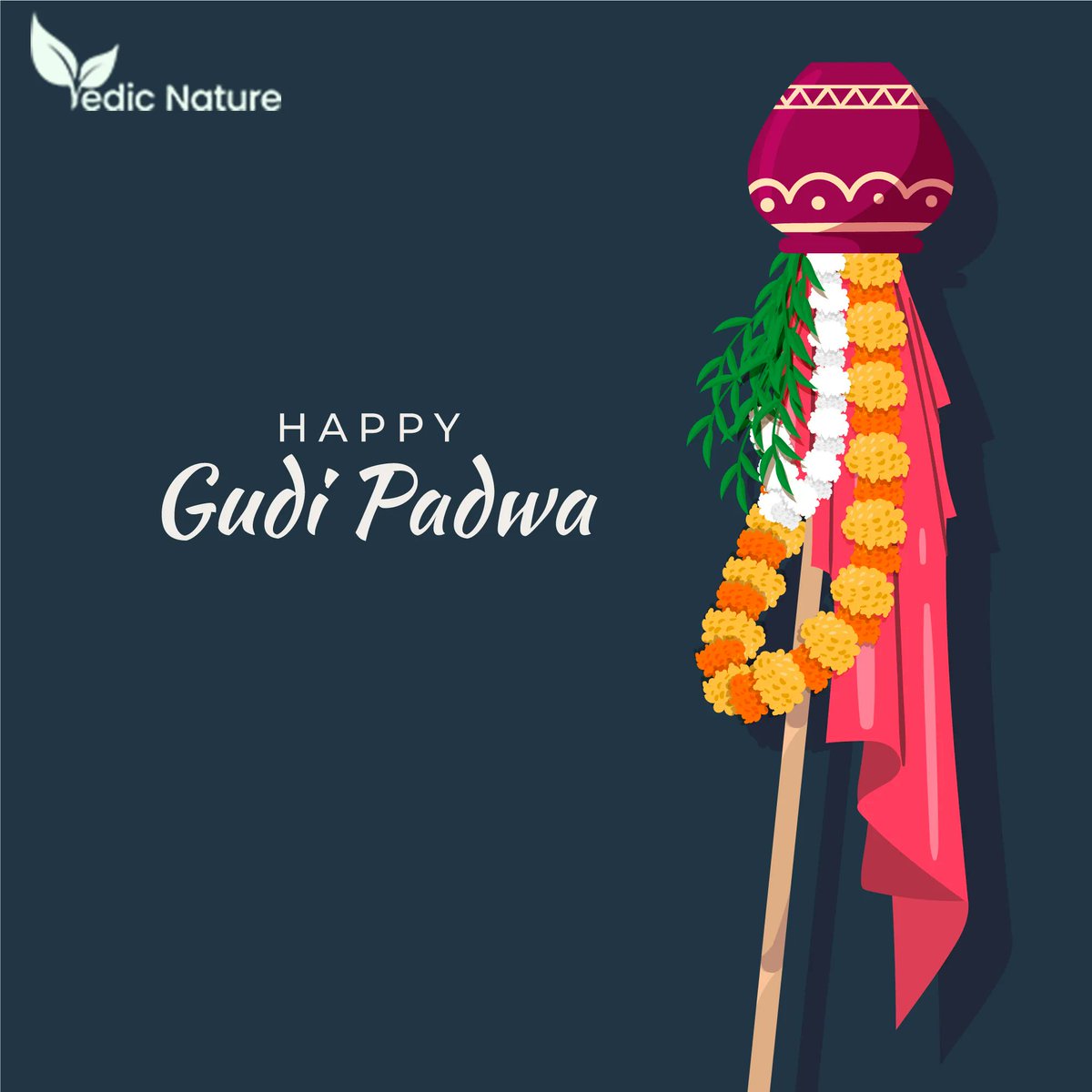 VedicNature's tweet photo. Wishing everyone a #HappyGudiPadwa! May this Gudi Padwa bring positivity, prosperity and happiness to one and all! 🤗 
#GudiPadwa #gudipadwaspecial #newyear #marathiculture #marathinewyear #indianfestival #marathitradition #hindunewyear #staysafe #shobhayatra https://t.co/YaPMPROv1W