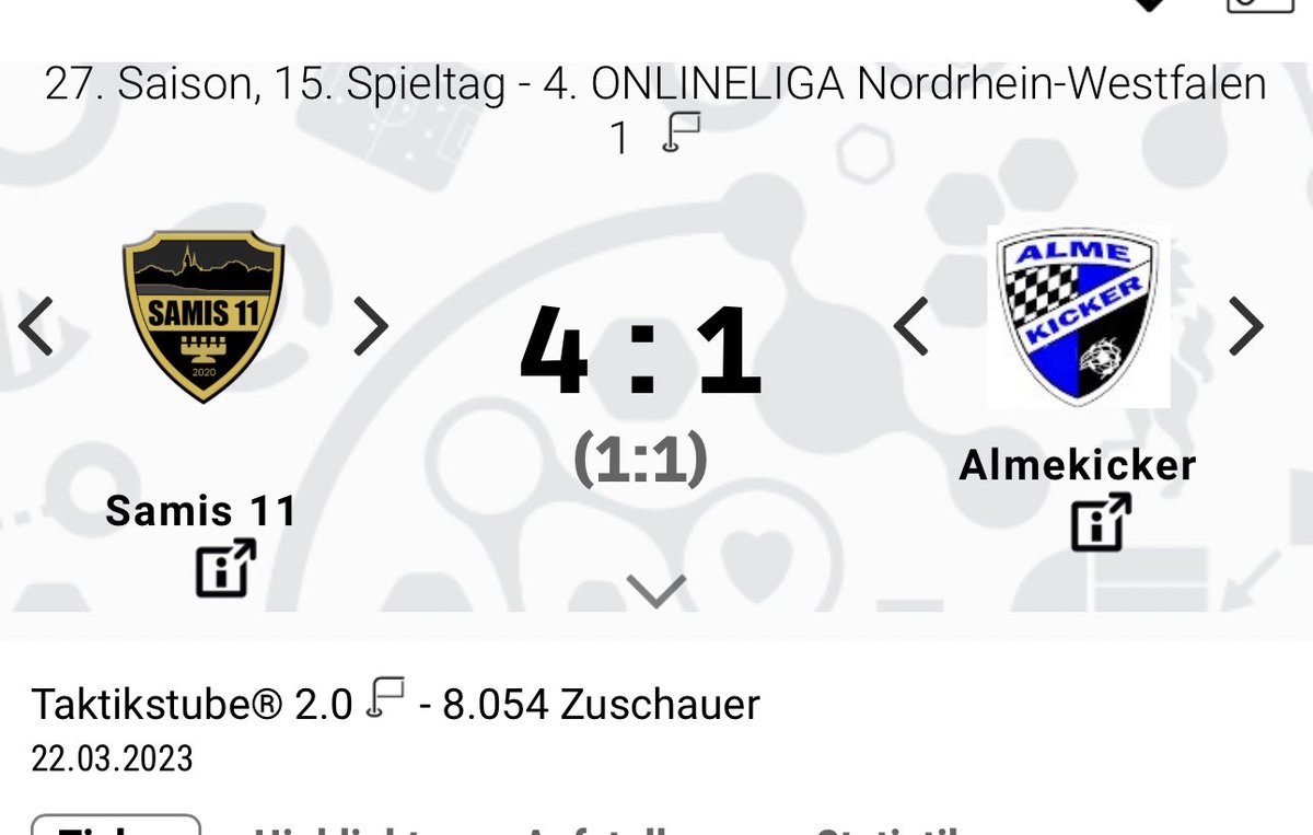 almekicker's tweet photo. Gegen @ManagerSami haben wir keine Chance und verlieren wie erwartet deutlich. #almekicker #onlineliga https://t.co/SgN1AGnKHg