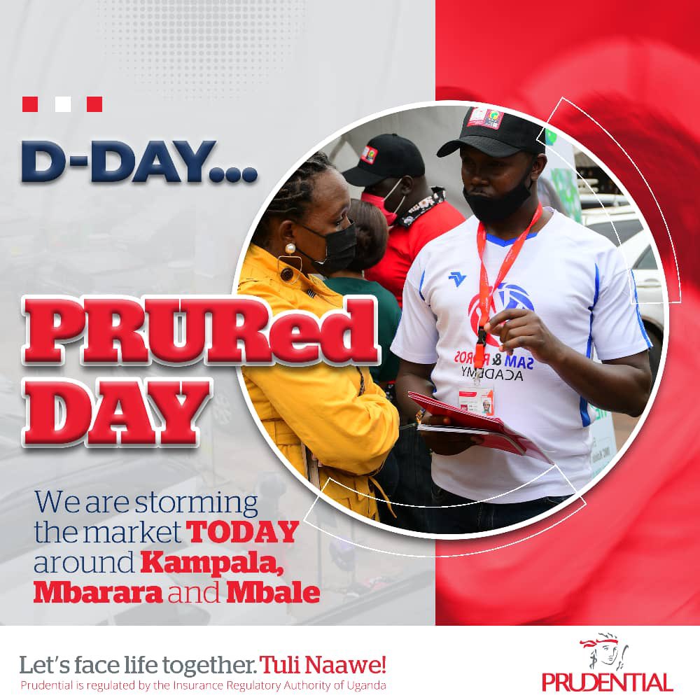 BrianMulondo's tweet image. It's PRURed Day!

If you're out and about in Kampala, Mbarara or Mbale, keep an eye out for our Prudential Agents 

Get started on the journey to securing not only your financial future, but also that of your loved ones.

#LetsFaceLifeTogether 
#TuliNaawe