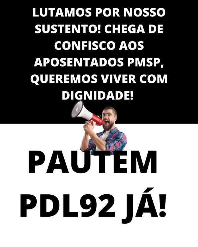 EdnalvaSoares6's tweet photo. Apoiem os aposentados PMSP e aprovem o #PDL92. Eles merecem ter uma vida digna sem o confisco dos ganhos!
@sandrasantana45
@SandraTadeu
@DanielAnnenberg
@eliseugabriel
@FernandoHoliday
@m_messiassp
@ThammyReal
@AlessandroGuede
@ToninhoVespoli
#ApoiemAposentados https://t.co/bH4nqLuZVs