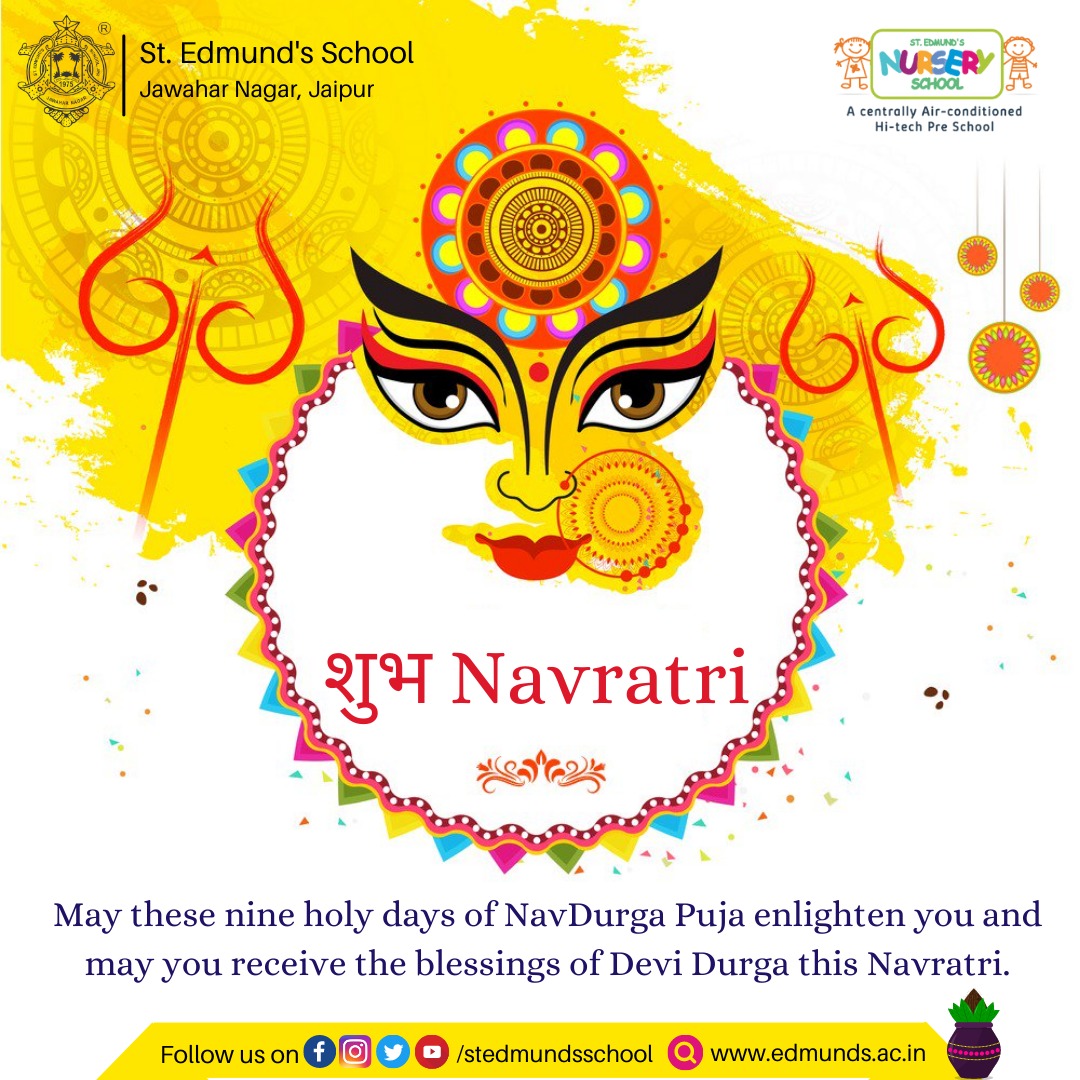 stedmundsschool's tweet photo. May the blessings of Maa Durga bring joy, peace, and prosperity to your life this. Happy Navratri to all!😇❣️✨
#NavratriWishes #MaaDurgaBlessings #Joy #Peace #Prosperity #FestiveFeels #HarvestFestival #NineNightsOfNavratri #jaipur https://t.co/p5ysujltfi
