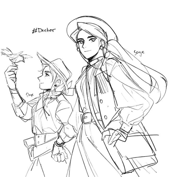 (Sketch) "Every life is precious"

Sage is the famous doctor who left the big city life to a small village in countryside to help the poor ppl. Along with her assistant, Skye, they treat all ppl equally even if they're the outlaws.

#sage #skye 