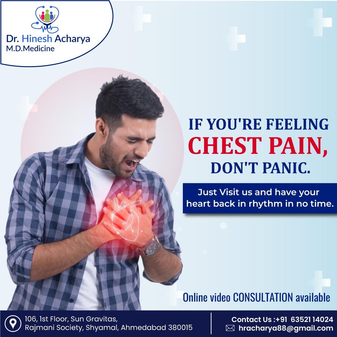 Act fast for chest pain. @dr_hinesh  provides expert care for your heart health.

#DrHineshAcharya #ChestPain #HeartHealth #Cardiology #HeartAttack #TimelyTreatment #CardiovascularHealth #CriticalCare #LifeSaving #HeartDisease #EarlyDetection #HeartMonitoring #ExpertCare