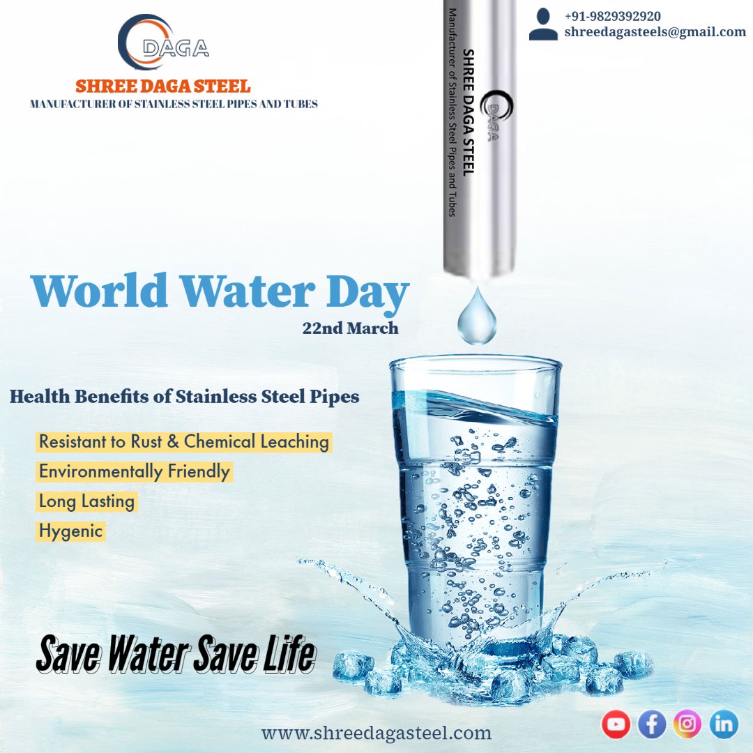 shreedagasteel's tweet photo. SAVE WATER SAVE LIFE....
WORLD WATER DAY 22 MARCH
For more information Contact us
๐ฑ +91-9829392920
๐ฉ info@shreedagasteel.com
๐ https://t.co/LJhZ31upEF
#sstubes #shreedagasteel #navvarshkisubhkamna๐ #savewater #WorldWaterDay #savewatersavelife #waterday #savewatersaveearth https://t.co/Vxk3K0jZR9