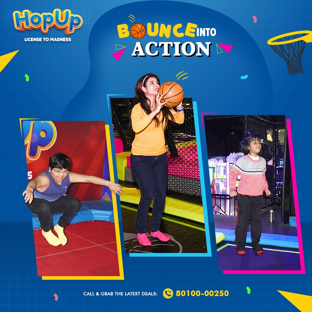 Get ready to experience the ultimate adrenaline rush at HopUp’s Trampoline Park!

Call us now:
8010000250

#TrampolineTime #bounce  #TrampolineParkFun  #TrampolinePark #JumpingFun #FreeJumping #IndoorPlayground #games #fun #chandigarh #Bowling #chillvibes #hopup