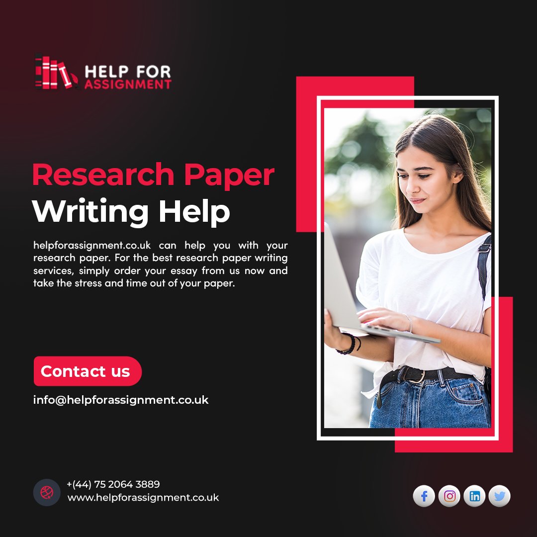 Help2Assignment's tweet image. helpforassignmentco.uk can help you with your research paper. For the best research paper writing services, simply order your essay from us now and take the stress and time out of your paper.
#helpforassignment #uk #university #school #college #proofreading #editing #writing