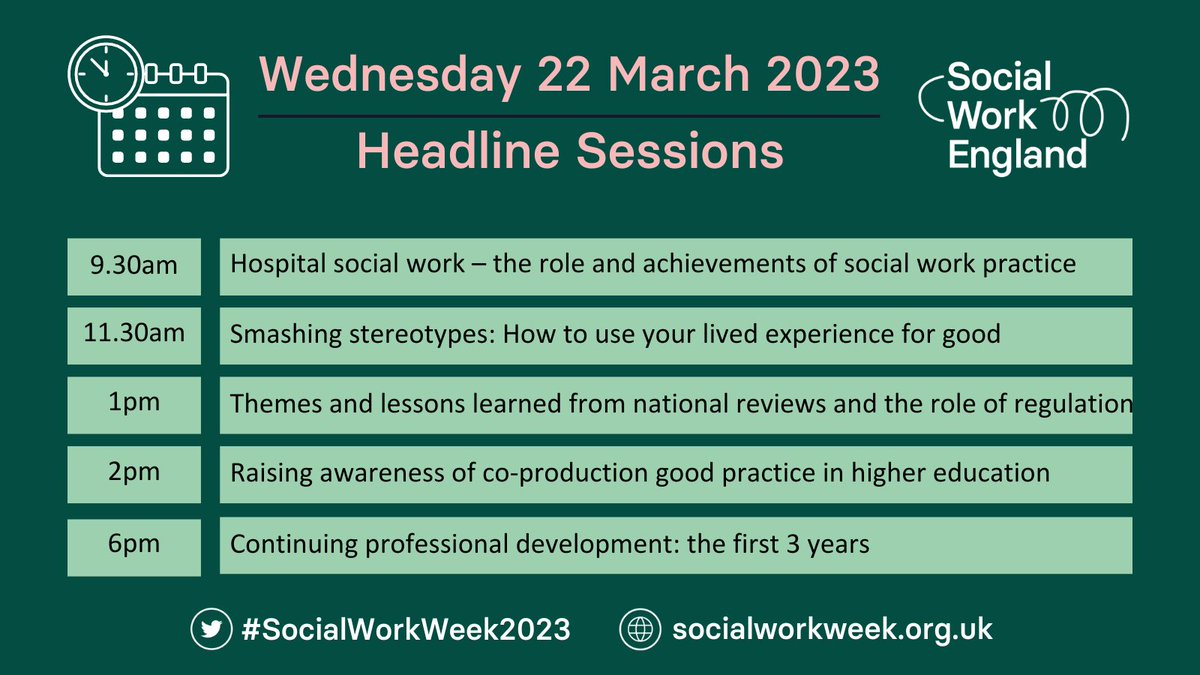 Join us for day 3 of #SocialWorkWeek2023. 

 We’re almost halfway through the week. What have you learned from the sessions you’ve attended so far? 

 Socialworkweek.org.uk
