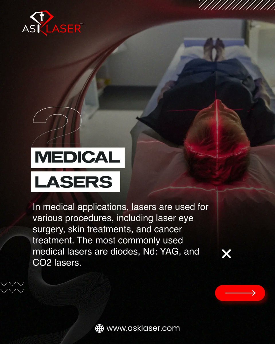 axionray_india's tweet image. Lasers are used across a wide range of industries, from manufacturing and medicine to entertainment and scientific research.

Now you know some of the most commonly used lasers in various industries.

#laser #industriallaser #medicallaser #militarylaser #entertainmentlasers