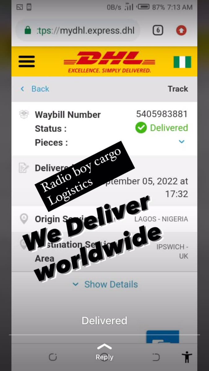 radioboycragg's tweet photo. @ruffydfire Happy Birthday in advance Sir. 
I ship from Nigeria delivered to your doorstep abroad. 
And also ship from abroad,  pick up from your doorstep delivered to your doorstep in Nigeria. 

Within 3-5 business days at the cheapest rates. 

What Can I ship for you today. 
Rt pls 🙏🙌 https://t.co/aAS1AZYdoy