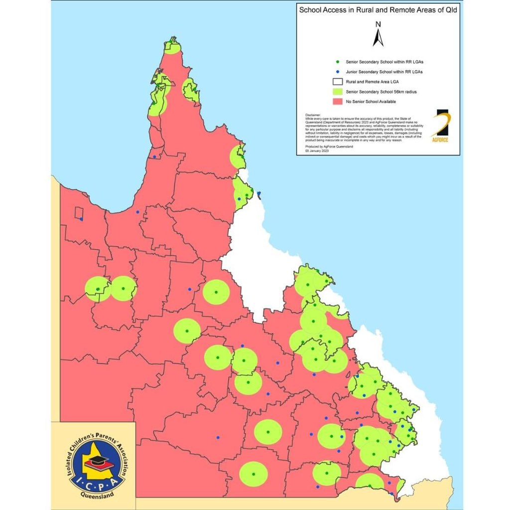 The red areas on this map indicate the areas of Qld that have NO secondary school. How do these students access an education? <a href="/abcbrisbane/">ABC Brisbane</a> <a href="/gracextwo/">Grace Grace MP</a> <a href="/Lachlan_Millar/">Lachlan Millar</a> <a href="/DrCRowanMP/">Dr Christian Rowan</a> <a href="/AnnLeahyLNP/">Ann Leahy</a> <a href="/RobKatter3/">Robbie Katter MP</a> <a href="/DaleLast1/">Dale Last</a> @AnnastaciaMP