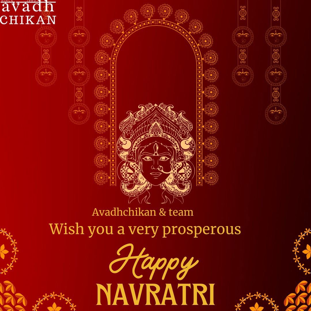 AwadhChikan's tweet photo. Avadhchikan &amp; team wish you and your family a very auspicious occasion of Navratri.🙏

#navratri #happynavratri2021🙏🏻🕉️🔱 #avadhchikanlucknow #navratrifestival #navratripost #maadurga🙏 #navratrivibes #festivevibes https://t.co/yGYnLSV8me