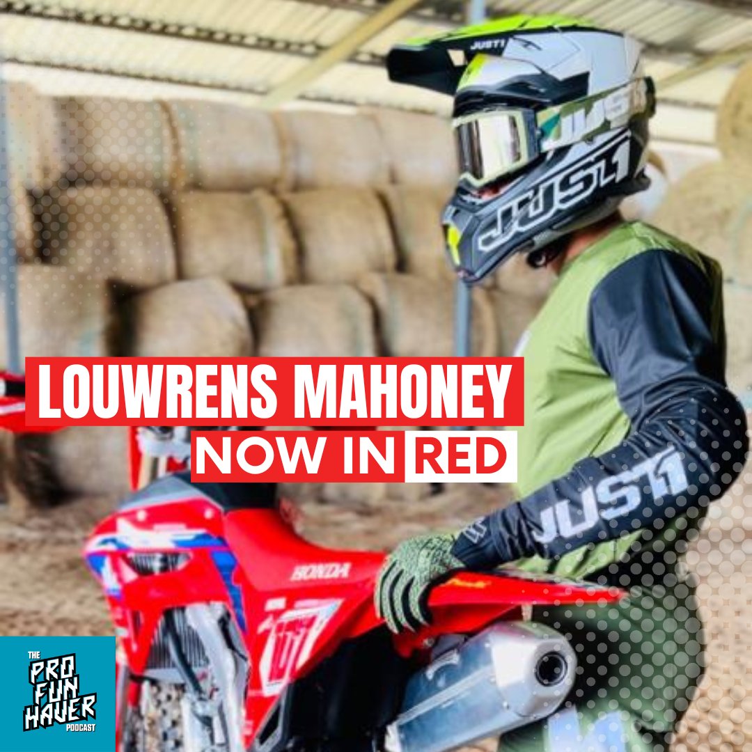 Tune in to our latest podcast episode featuring Louwrens Mahoney
linktr.ee/profunhavers 
Renowned off-road dirt bike racer, who shares his experiences as a veteran rider and his recent return to the competitive circuit with the Franchise Co Tork Craft Honda Wings SA racing team.