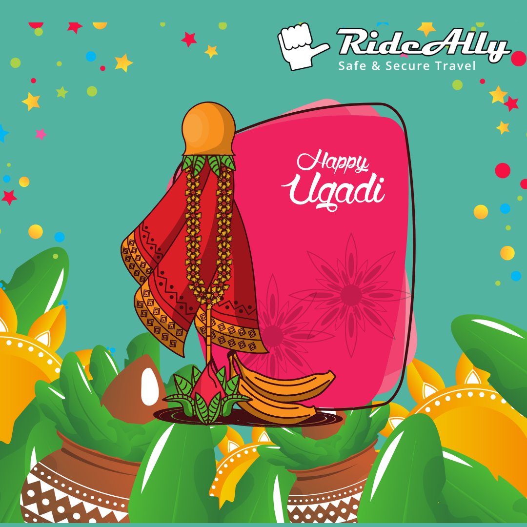 rideally's tweet photo. May this new season be overflowing with blessings and prosperity. RideAlly wishes you - Happy Ugadi.

 #Ugadi2023 #Happyugadi #RideAlly #Bangalore #Bengaluru #Pune #Mumbai #Hyderabad #Chennai #Guaranteedcabs https://t.co/iiL5cWJTNa