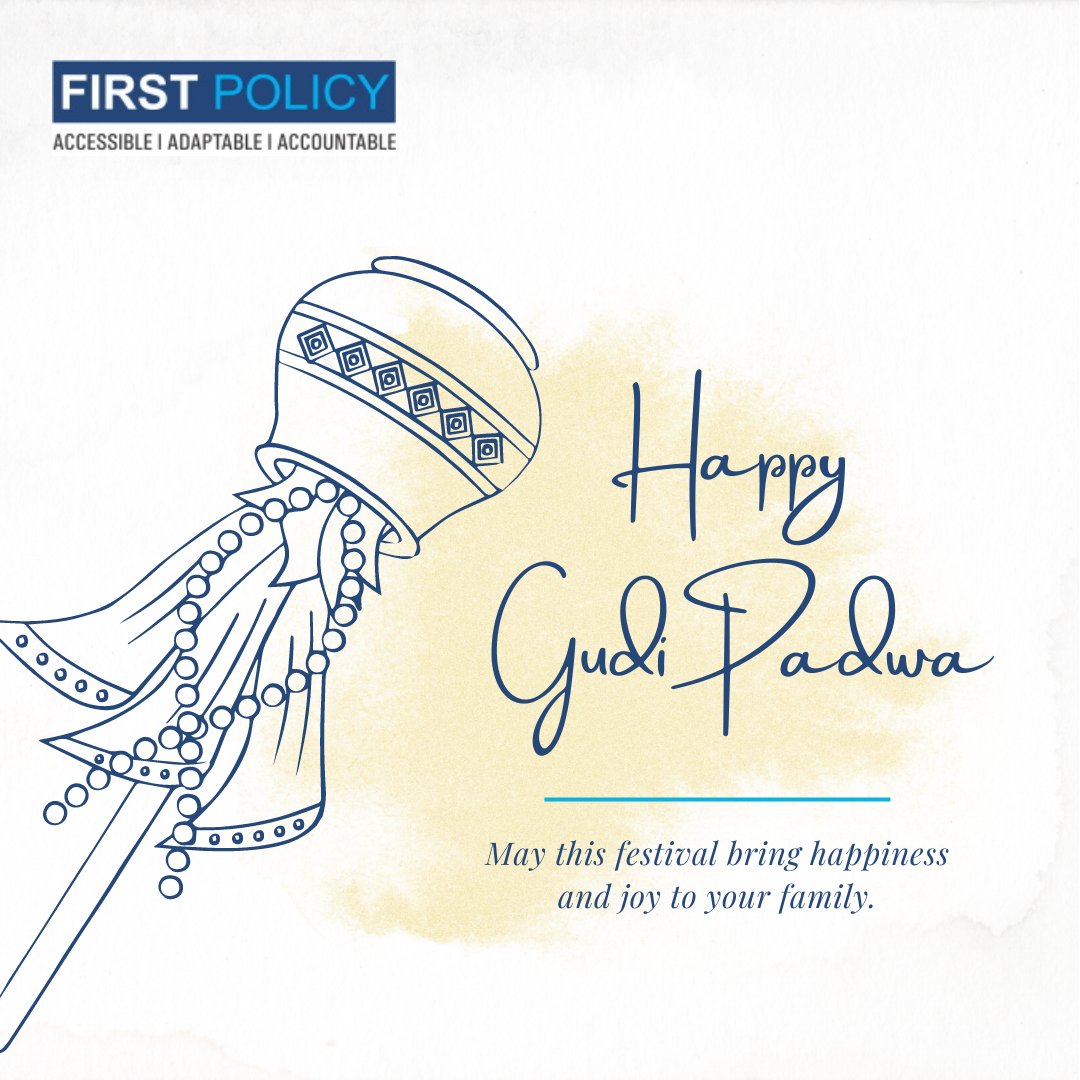 FirstPolicy_in's tweet photo. May the #auspicious occasion of Gudi Padwa bring joy, happiness, and prosperity to your life! Wishing you all a very happy and blessed Gudi Padwa from @FirstPolicy_in.

#GudiPadwa #FirstPolicy #Festival #India #liability #liabilityclaims #irdai  @ibai_in #insurancebrokers https://t.co/V4gYwyQOtJ