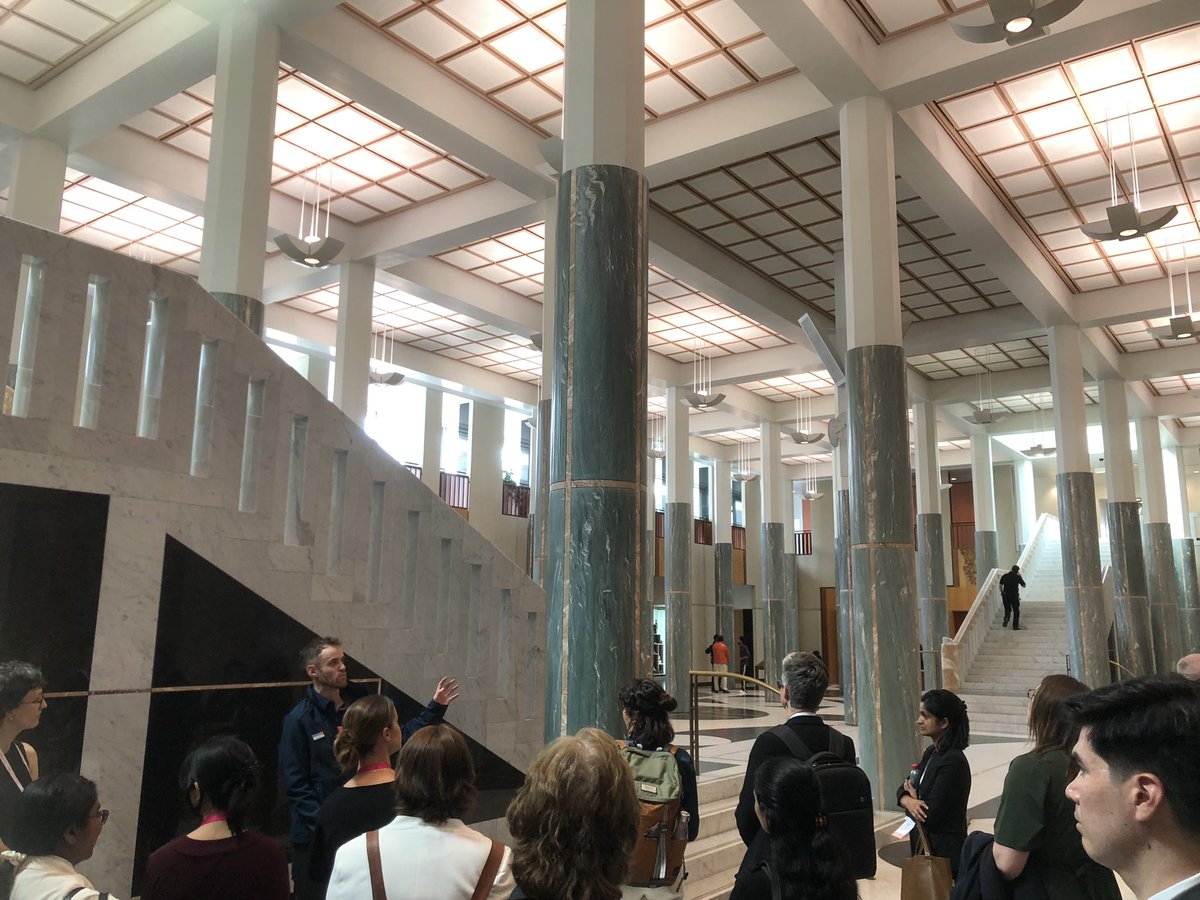 Stoked to find ex-work pal <a href="/JoeFayle/">Joe Fayle</a> doing what he does best - talking about rocks. Specifically the rocks of <a href="/ParlHouseCBR/">Parliament House Canberra</a>! Thanks <a href="/GeoscienceAus/">Geoscience Australia</a> and <a href="/ScienceAU/">Science & Technology Australia</a> #SMP2023