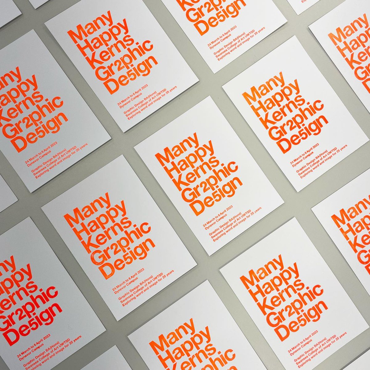 Exhibition nearly there. Friday 6pm to 9pm in Stiwdio Griffith, Dynevor. 25 Years of BA (Hons) Graphic Design.