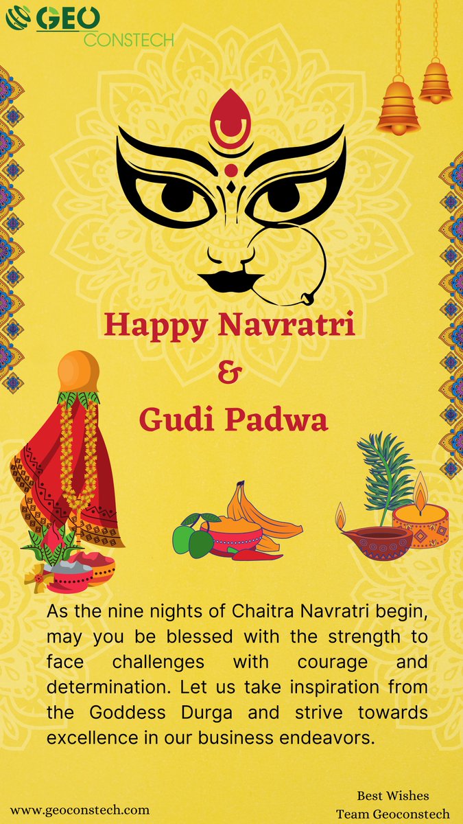 GeoConstech34's tweet photo. "WE TAKE PRIDE IN DELIVERING PROMISES EVEN OUTSIDE COMFORT ZONE"

#HappyNavratri #HappyGudiPadwa #geoconstech #gcpl #sanjayaeron
#construction #constructionbusiness #constructionmanagement #engineeringdesign #clients #employees #projects #engineering #india  #infrastructure https://t.co/IYXblUMrhH