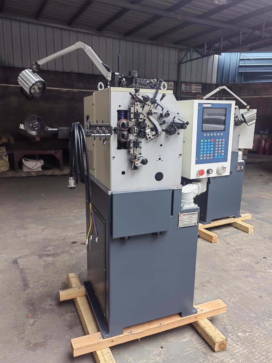 #springmakingmachine #kcmco #springmachine #wirebendingmachine #springmachinery 
This is our best-selling KCT-208 2 Axis CNC High Speed Spring Coiling Machine for compression springs and torsion springs with wire diameter from 0.1mm to 0.8mm. For more details, pls contact us.