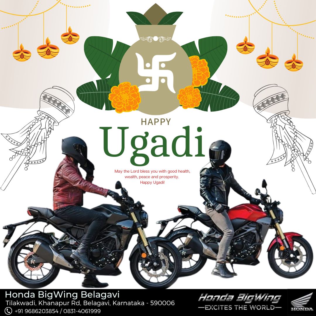 bigwingbelagavi's tweet photo. Happy Ugadi  #Honda BigWing Belagavi # Padva #Festive #feel #deliveries #HNESS #RS #300R #300F https://t.co/Dgf6oAdQfC