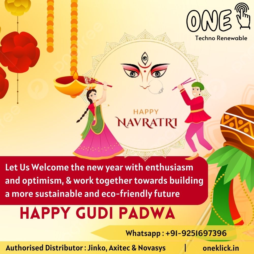 OneklickTechno's tweet photo. Let Us Welcome the new year with enthusiasm and optimism, &amp; work together towards building a more sustainable and eco-friendly future
Happy Navratri 
Happy Gudi Padwa
#solarenergy #solarpower #solarsystem #solarpanels #solarpv #solar #solarinstallation #solarinstallers #subsidy https://t.co/DnkCBaT4jx