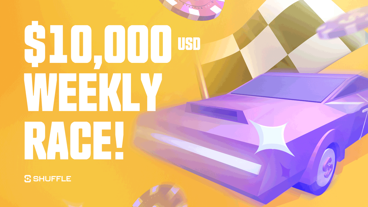 shufflecom's tweet photo. Announcing our very first Weekly Race - we're giving away $10,000 in prizes to the top 10 players on Shuffle over this next week!

Compete now at https://t.co/WtGnb1cQXv https://t.co/VMAlKsYU5H