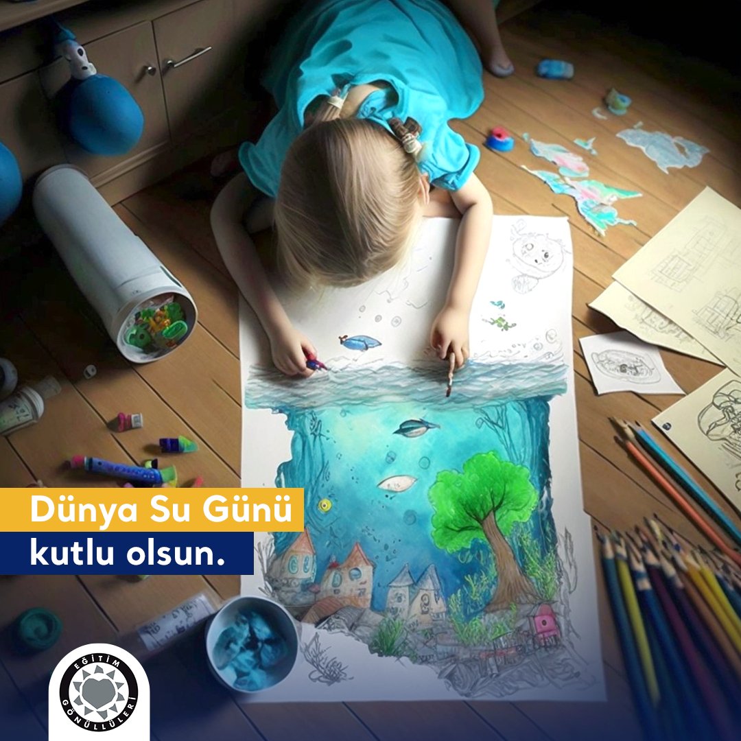 tegv's tweet photo. Yapay zekadan su çizmesini istedik ve suyu çocuklarımızın ellerine emanet etti. Suyumuzun geleceğini korumak çocuklarımıza su bilincini bugünden aşılamakla hepimizin ellerinde.
#DünyaSuGünü kutlu olsun.

#BirÇocukDeğişirTürkiyeGelişir https://t.co/GLX1hzwHod