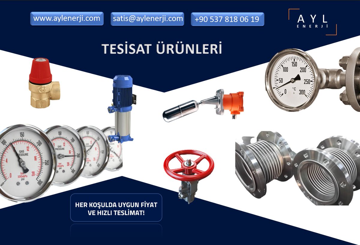 Tesisat Ürünleri İhtiyaçlarınızda Teklif Almak İçin;

satis@aylenerji.com
aylenerji.com

#bimetalik #emniyetventili #filtrasyon #kompansatör #manometre #pompa #seviyeşalteri #vana #küreselvana #endüstriyelvana #tedarik #satış #endüstriyel #kalite #satinalma #aylenerji