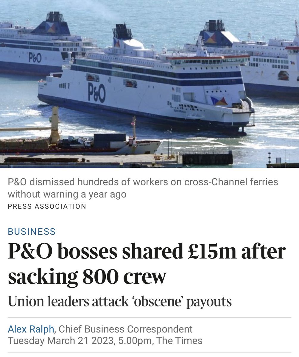 nowak_paul's tweet photo. Modern Britain: sack 786 seafarers without notice, consultation or decency. Admit you knowingly broke the law.
Don’t resign.
Don’t get sacked.
Don’t get fined.
Don’t get prosecuted.
Do share a 15m bonus pot.
https://t.co/5waDOo7gHB https://t.co/blrKyXg4S1