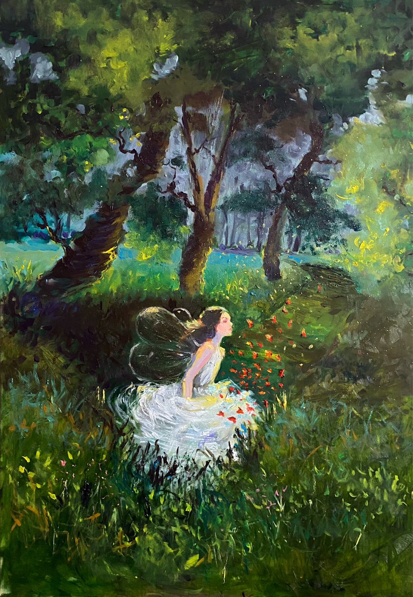 karinaryuhei's tweet photo. Fairytale 

with @BlairStClair ❤️🧚‍♀️

#ghibli #anime #oilpaintings #FairyTail #art https://t.co/Nmo7xRVuxT