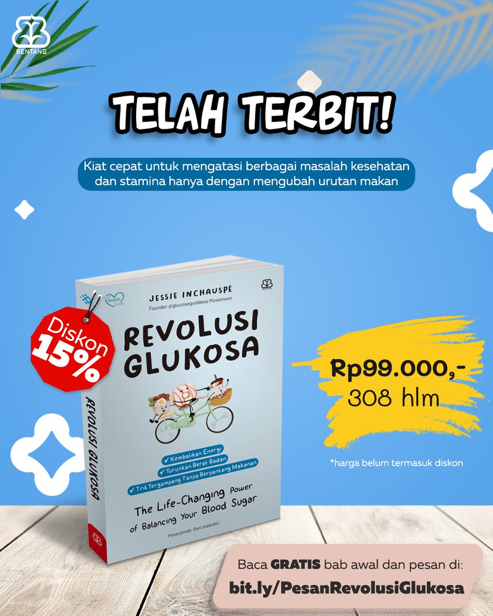 bentangpustaka's tweet photo. Dapatkan bukunya sekarang 👇🏼
🛒 Shopee: bentangofficialshop
🛒 Tokopedia: Mizanstore
atau melalui reseller dan toko buku terdekat
#RevolusiGlukosa #JessieInchauspé #glucosegoddess #BentangPustaka #BestSeller #YourHealthBuddy #TheLifeChanging #BukuTerjemahan #BukuNonfiksi https://t.co/lqYYaWEdkC