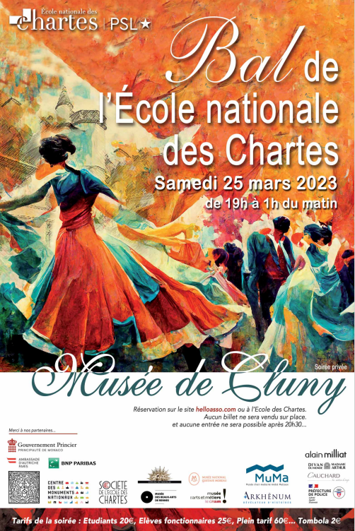 Nous sommes heureux d'être partenaires du Bal de l'<a href="/Ecoledeschartes/">École des chartes | PSL</a> .

Rendez-vous ce samedi 25 mars, au Musée de Cluny.

C'est un plaisir d'accompagner les futurs chartistes dans cet événement important (😜🎉) de leur vie étudiante.

#viedarchiviste #cauchard