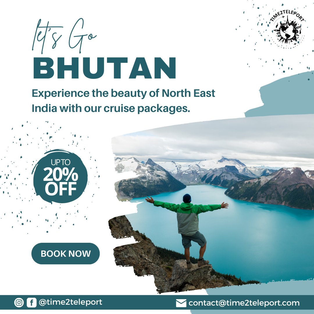 time2teleport's tweet photo. Escape to the mystical land of Bhutan and explore the hidden gems of North East India with our unforgettable cruise packages.
Follow @time2teleport to Explore More...
#Time2Teleport #TravelBhutan #CruisePackages #DiscoverBhutan #AdventureAwaits #JourneyOfALifetime https://t.co/oFosYWh4PY
