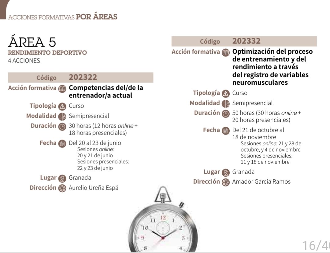 Cursos del Instituto Andaluz del Deporte, liderados por Dña. María de Nova . Y mi agradecimiento a ella por hacerme partícipe del comité de expertos en el área de Rendimiento Deportivo. Gracias D. Aurelio Ureña y a D.Amador Garcia, del Departamento de Educación Física y Deportiva