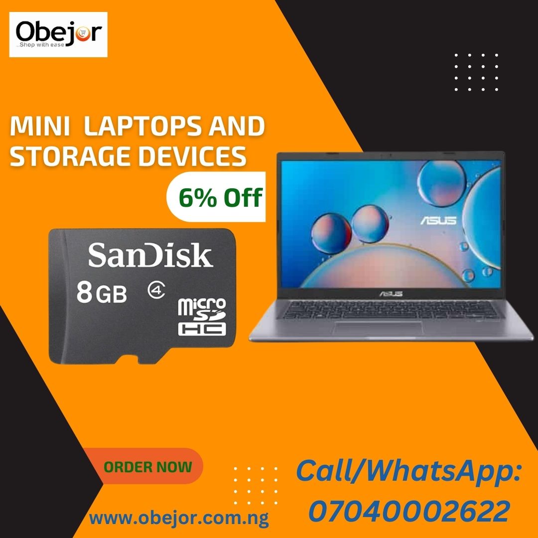 obejorcomputers's tweet image. A Mini Laptop and storage device such as the ones shown here is all you need to make your work smart and easier. Buy them at @obejornigeria , Home of high quality smart gadgets, here: bit.ly/3JUDvtv 

#minilaptops #phones #storage #storagedevices  #devices #technology