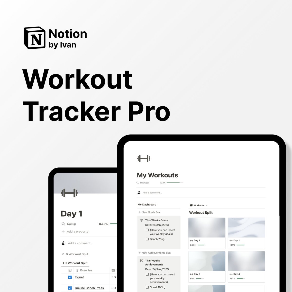 notionbyivan's tweet image. I&apos;ve built the ultimate workout tracker. This is the one I use every week to log all of my exercises. You can find it on my Gumroad 

theivanzheng.gumroad.com/l/WorkoutTrack…