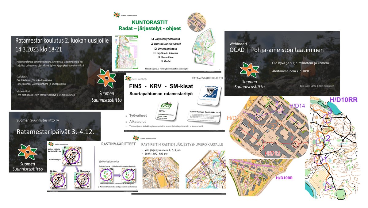 Tämän talven koulutussarja tuli eilen valmiiksi. #Suunnistus #kartat #ratamestarityö #karttasihteeri.
Yhteensä 19 päivää kouluttajana. ~850 osallistujaa. Materiaalien valmistelu oli taas paljon työläämpää kuin varsinainen puhuminen.

Yhdessä <a href="/SuunnistusSSL/">Suunnistusliitto</a> <a href="/EkiLonka/">Eero-Antti Lonka</a> <a href="/tjs_saarinen/">Timo Saarinen</a>