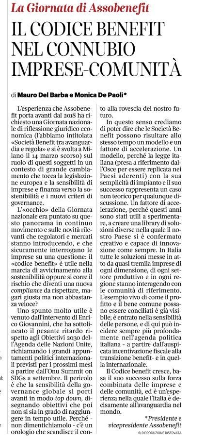 Il #CodiceBenefit cresce!
Per <a href="/CorriereBN/">CorriereBuoneNotizie</a>, il Presidente <a href="/emmedibi/">Mauro Del Barba</a> e la vice Presidente <a href="/MonicaDePaoli1/">Monica De Paoli</a> commentano la Quarta Giornata Nazionale delle #societàbenefit #SBday23👇