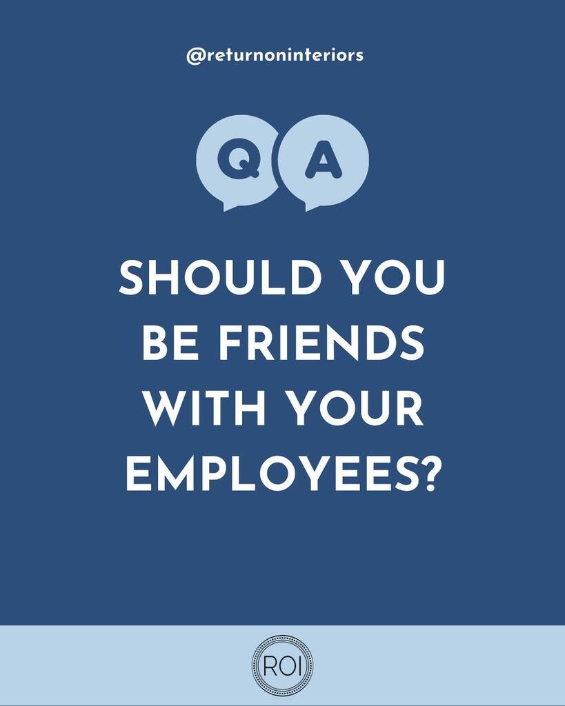 Do you already know the answer?

This is one of the hardest boundaries to keep in place as a small business owner! 

You really shouldn't be friends with your employees, but in a small business, it can be really hard to avoid blurring the lines. 

And OF… instagr.am/p/CqFQF26N3KS/