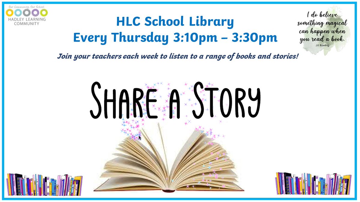 Mrs_Cooper5's tweet photo. Cannot wait for my first Share a Story tomorrow! I look forward to seeing you in the library at 3.10pm. @mrscouzens1 has recommended this super read for us to share. I would love to hear what books you are enjoying at the moment! @HLC_Primary https://t.co/G5fj0L6zlE
