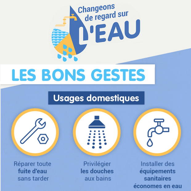 prefetrhone's tweet photo. #WorldWaterDay | 💦 La Journée mondiale de l'#eau est l'occasion de souligner la nécessité de préserver ce bien commun. 🌍
À l’échelle individuelle, chacun peut contribuer à un usage économe et raisonné de l’eau avec des gestes simples 👇

#écogestes #sécheresse https://t.co/9u0YhMumPr