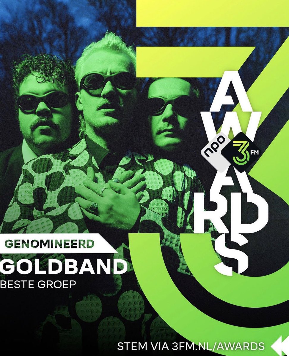 Dit is je eerste en laatste kans om op ons te stemmen voor de <a href="/3FM/">3FM | We Want More!</a> awards!

Stem: npo3fm.nl/awards/stem