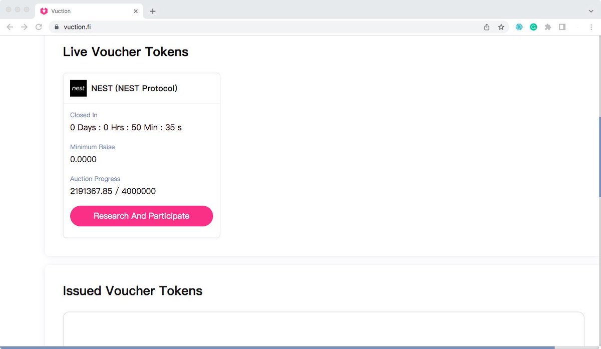 Last 50 minutes!

Login to Vuction.fi and connect to wallet and go to BSC chian. To gain the decent price with NEST!