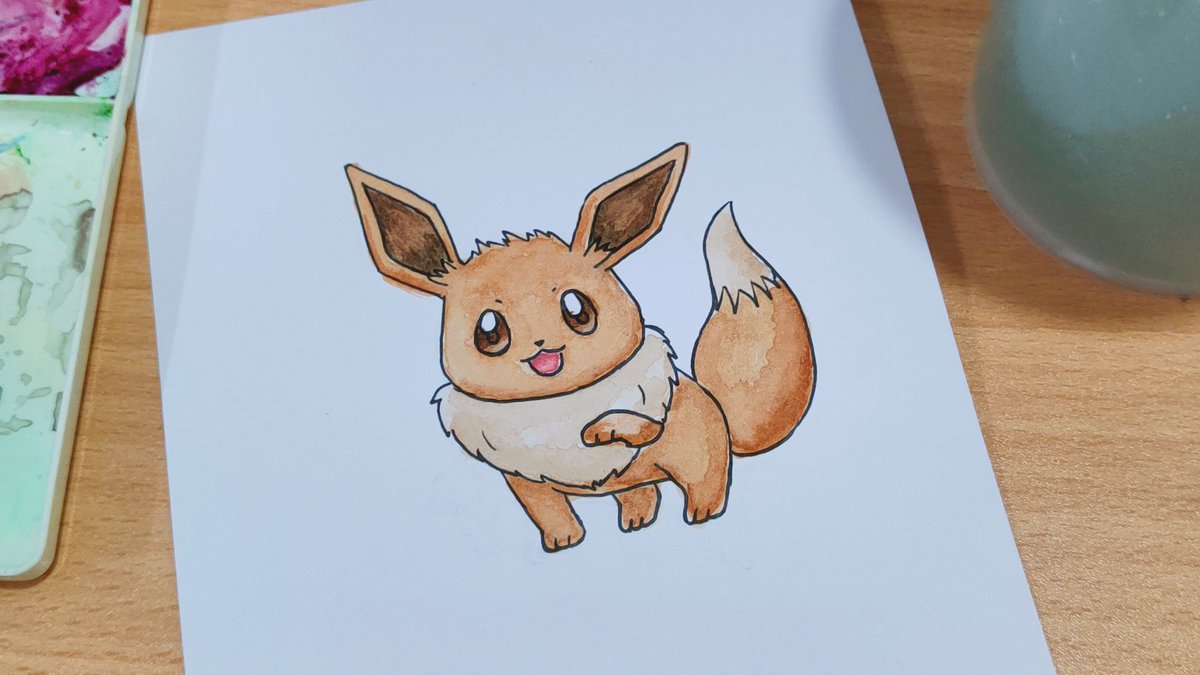 slimejimusho's tweet image. 伊布!

#eevee  #normaltype #pokemon  #watercolour