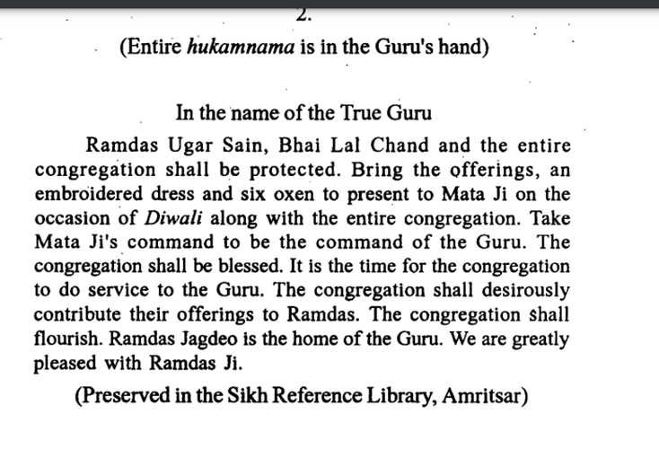TrueIndology's tweet photo. Guru Tegh Bahadur celebrated Dipavali according to the injunctions of Puranas.

In Puranas, it is stated that cattle &amp; clothes should to be presented on the auspicious occasion of Dipavali.

The same ritual was followed by Guru Tegh Bahadur as explicitly stated in his Hukumnamah https://t.co/QVQDTArqdm