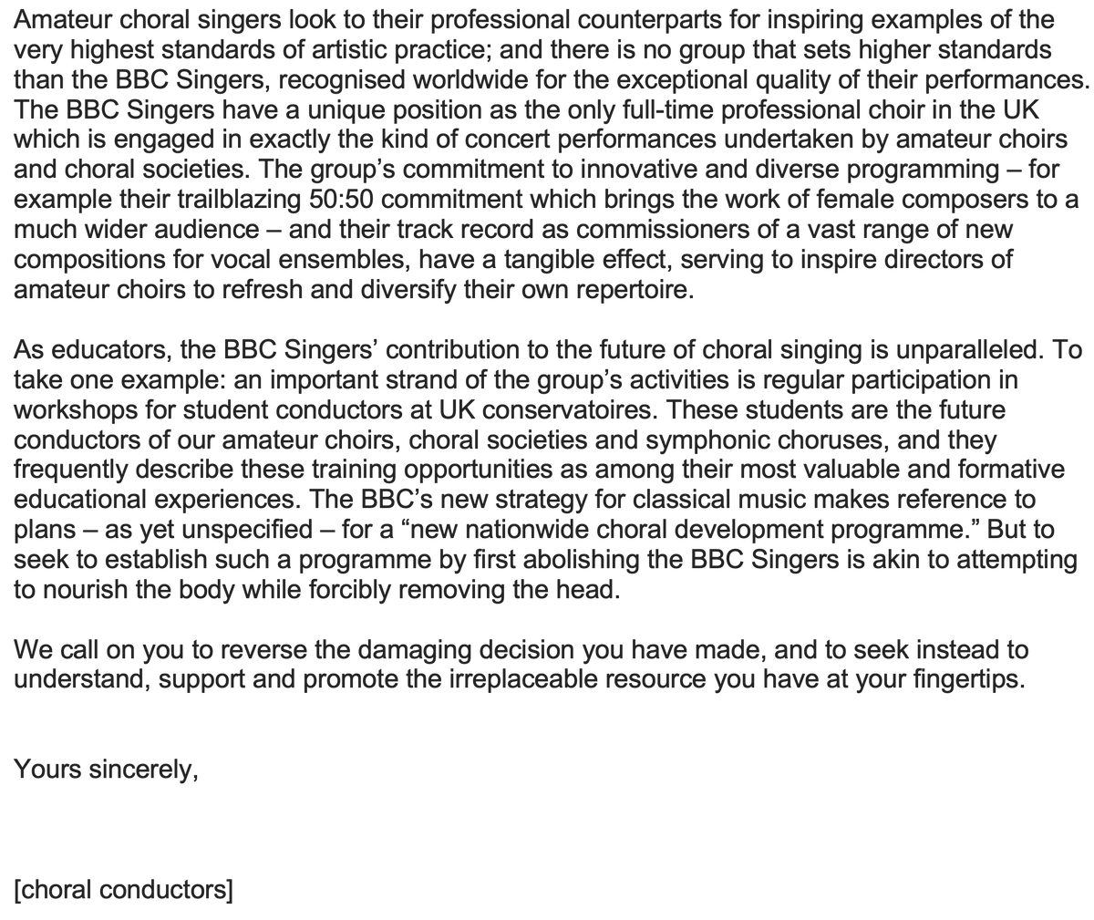 colla_voce's tweet photo. 🚨CHORAL CONDUCTORS!🚨 

Here's a letter in support of the @BBCSingers, from the perspective of those of us who conduct wonderful non-professional choirs, and are inspired by what the Singers do. 

You can sign at https://t.co/Uvu5RhSvjP

Closes 12pm Friday: please share widely! https://t.co/FetUnTlJS8